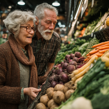 Persoană în vârstă gătind mâncare sănătoasă